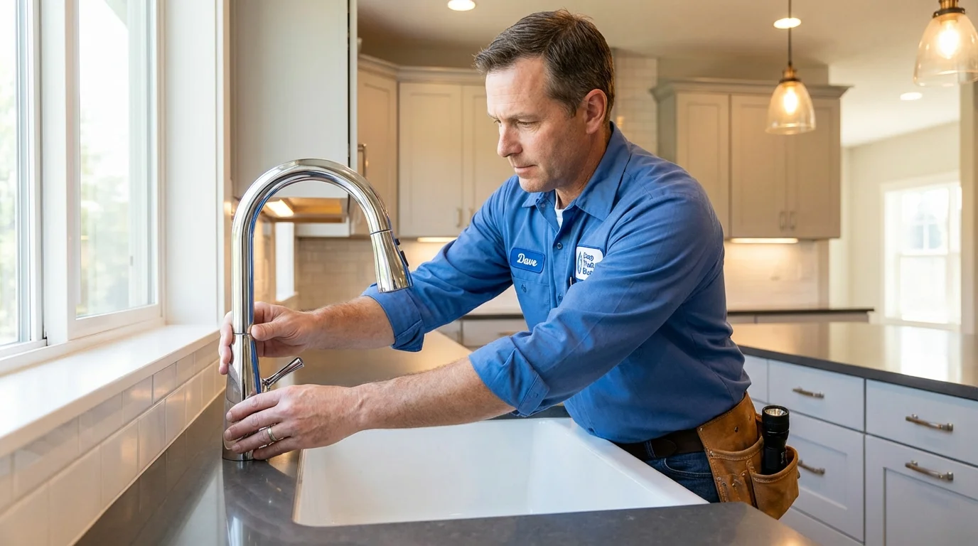 Kitchen faucet installation by Johns Plumbing LLC in Midway City